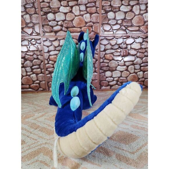 Vintage Pre-owned Royal Blue 19" FAO Schwarz Plush Dragon #A29 - Picture 6 of 8